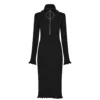 Black Zip Dress -Deals Pristine Chic Store 32775803 xxl