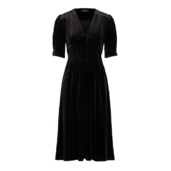 Vinyamin Puff-Sleeve Velvet Dress