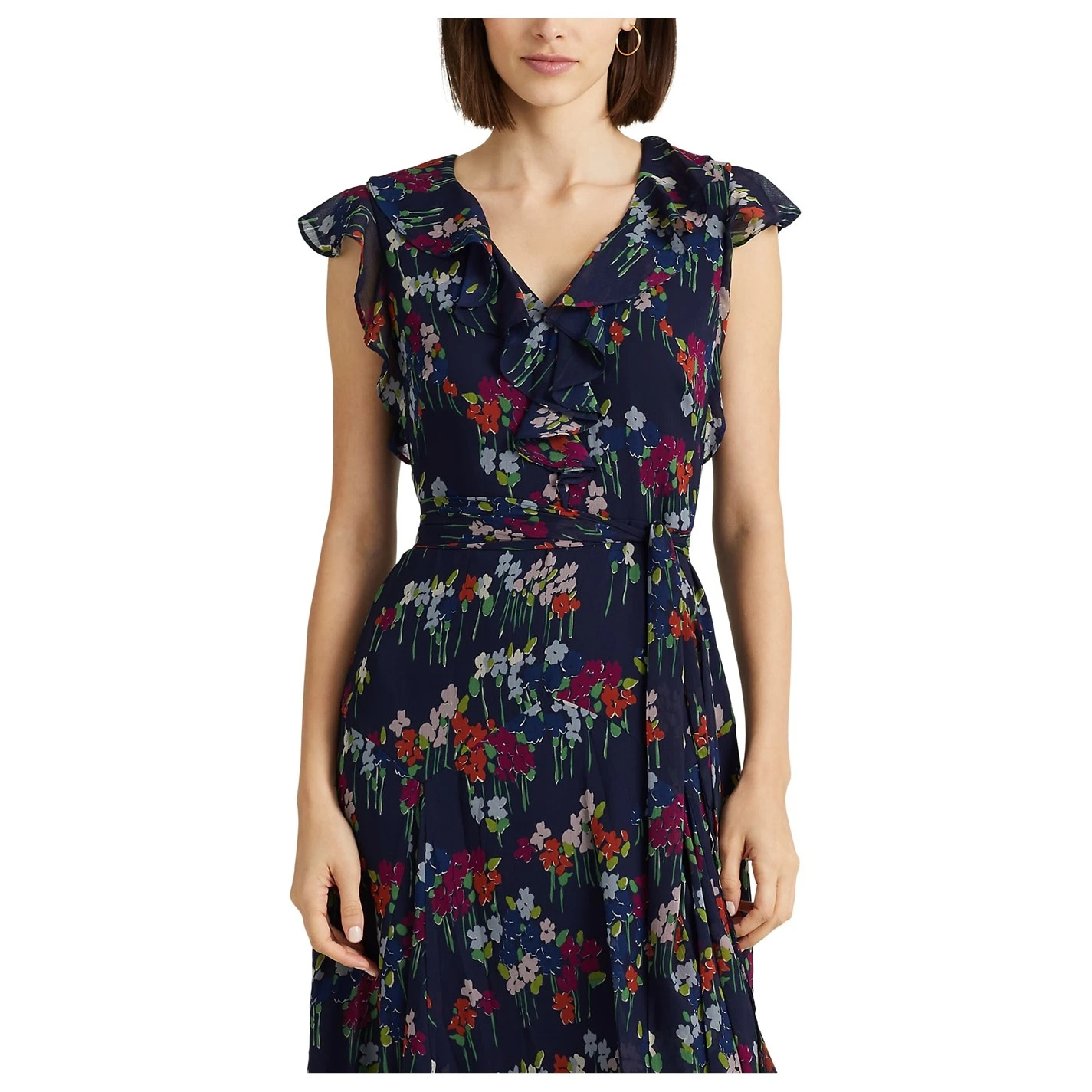 Floral Belted Crinkle Georgette Dress 4 Floral Belted Crinkle Georgette Dress - Image 2