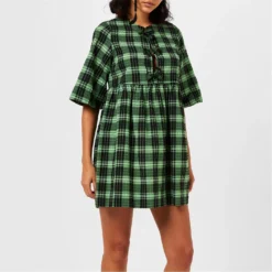 Ganni Seersucker Mini Dress