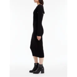 Calvin Klein SOFT WOOL RIB LAYERED KNIT DRESS -Deals Pristine Chic Store 33936203 xxl a2