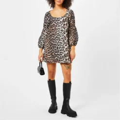Ganni Leopard Jacquard Mini Dress -Deals Pristine Chic Store 56049299 xxl a3