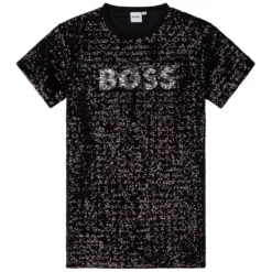 Boss Short Sleeve Logo T-Shirt Dress Junior Girls