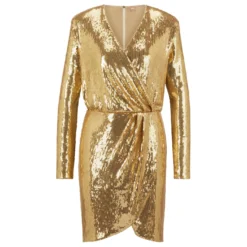 Boss Sequin Wrap Dress