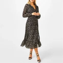 MICHAEL Michael Kors Fil Coupé Wrap Dress -Deals Pristine Chic Store 64435603 xxl a1