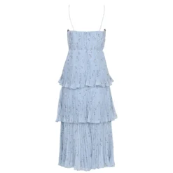 SELF PORTRAIT Metallic Floral Tiered Midi Dress -Deals Pristine Chic Store 65203099 xxl a11