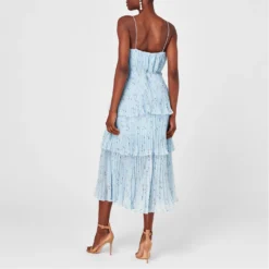 SELF PORTRAIT Metallic Floral Tiered Midi Dress -Deals Pristine Chic Store 65203099 xxl a2