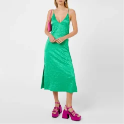 Ganni Crinkle Slip Dress