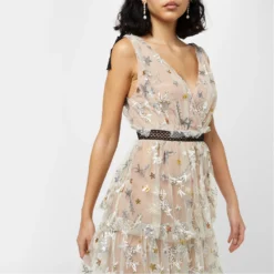 SELF PORTRAIT Embroidered Mesh Tiered Star Dress -Deals Pristine Chic Store 65534769 xxl a3