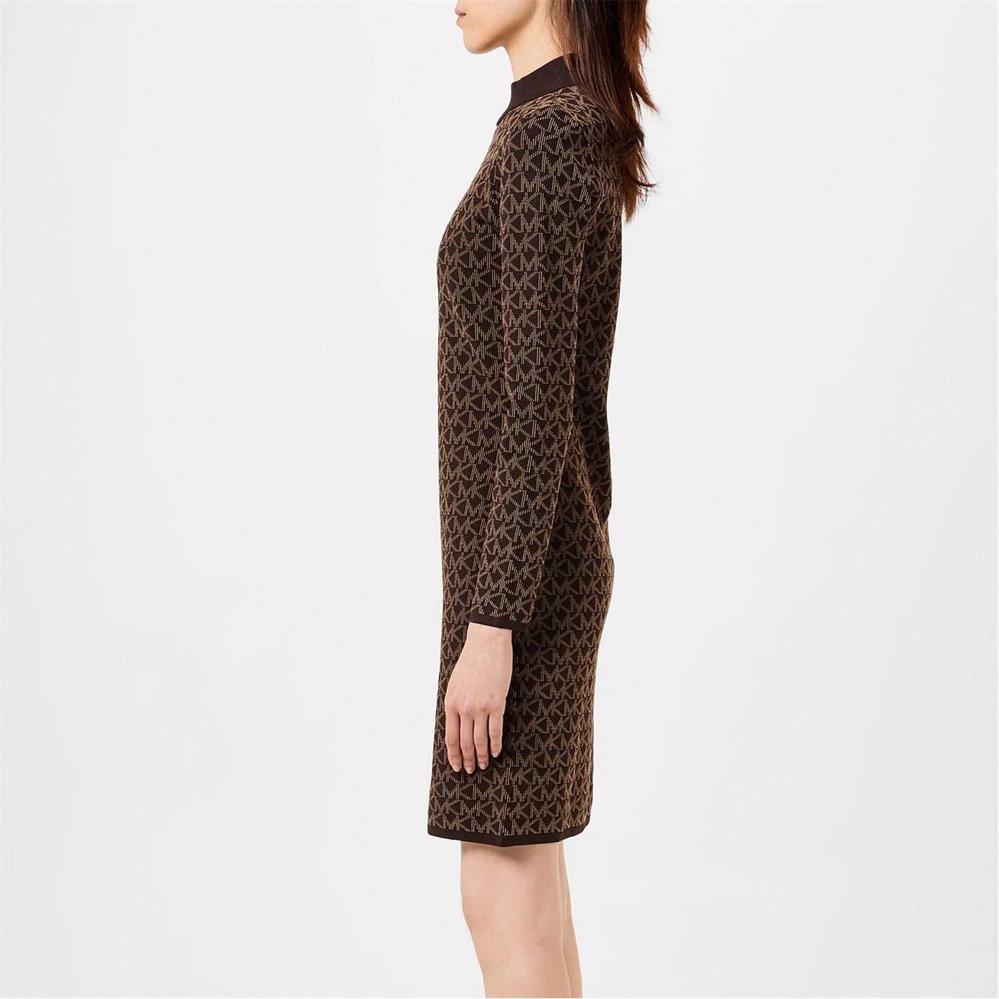 MICHAEL Michael Kors Logo Jacquard Funnel Neck Dress 4 MICHAEL Michael Kors Logo Jacquard Funnel Neck Dress - Image 2