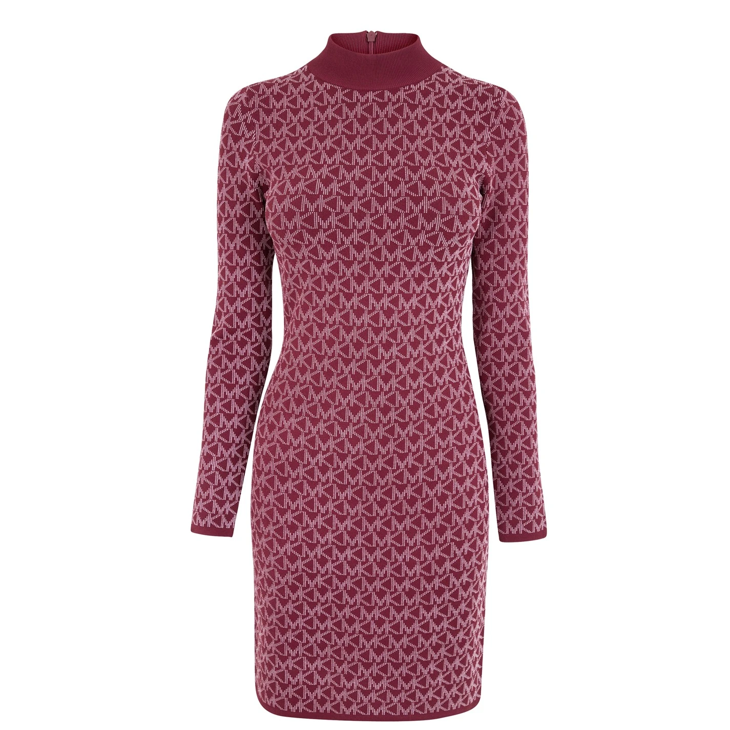 MICHAEL Michael Kors Logo Jacquard Funnel Neck Dress 8 MICHAEL Michael Kors Logo Jacquard Funnel Neck Dress - Image 6