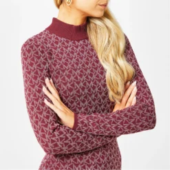 MICHAEL Michael Kors Logo Jacquard Funnel Neck Dress 20 MICHAEL Michael Kors Logo Jacquard Funnel Neck Dress -Deals Pristine Chic Store 65698008 xxl a3