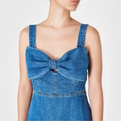 SELF PORTRAIT Bow Denim Mini Dress -Deals Pristine Chic Store 65831818 xxl a3