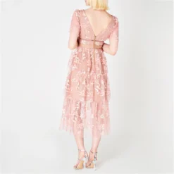 SELF PORTRAIT Flower Mesh Tiered Midi Dress -Deals Pristine Chic Store 65846906 xxl a1