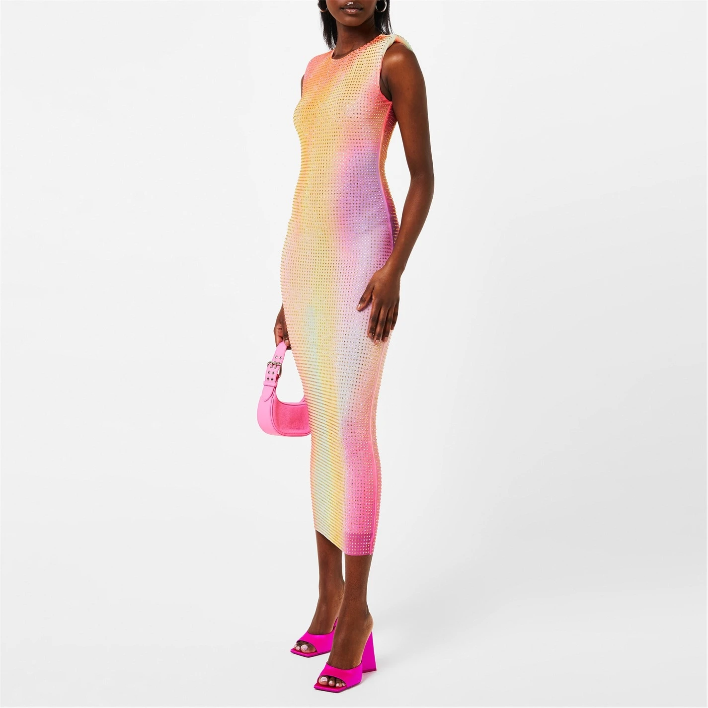 SELF PORTRAIT Mesh Hotfix Midi Dress 4 SELF PORTRAIT Mesh Hotfix Midi Dress - Image 2