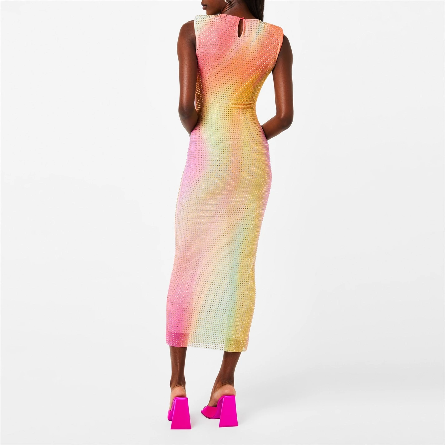 SELF PORTRAIT Mesh Hotfix Midi Dress 5 SELF PORTRAIT Mesh Hotfix Midi Dress - Image 3